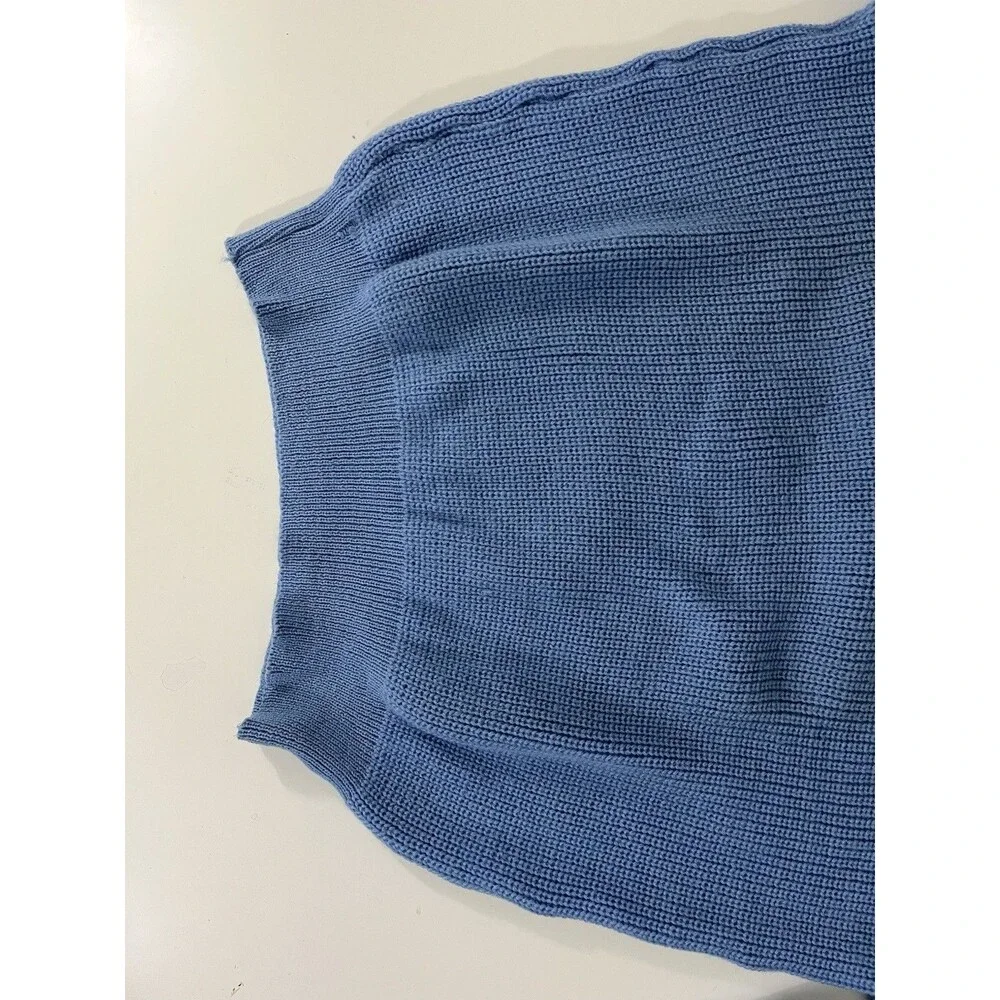 VTG 1988 Calgary XV Winter Olympics White Rail Sweater Light Blue Sz L 100% Wool